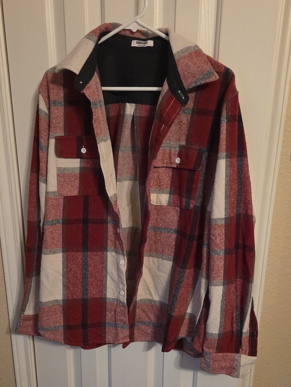 Men's Red Plaid Lightweight Shirt Jacket by Goodfellow & Co